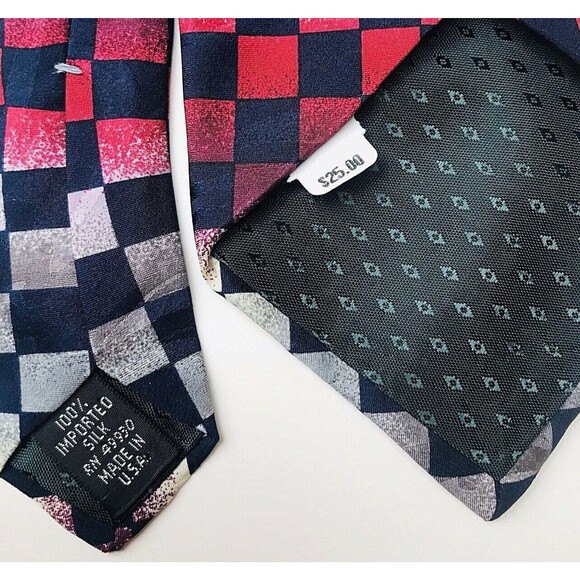 John Hill Executive Tie Checkered Flag Racing Plaid NASCAR Swing Mechanic USA - Picture 5 of 10